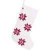 VHC Brands 20 In. Cotton Red Emmie Farmhouse Christmas Decor Patch Stocking