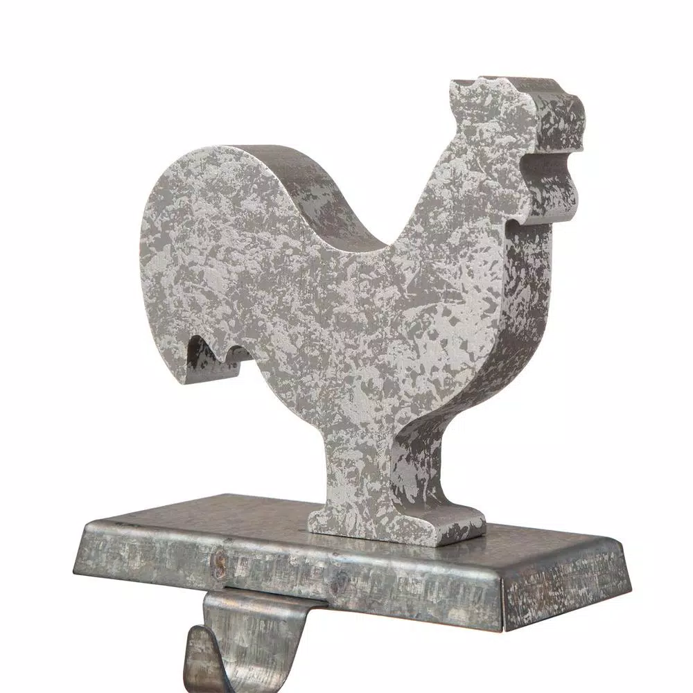 Glitzhome Galvanized Metal Cock Stocking Holder (2-Pack) 2 Glitzhome Galvanized Metal Cock Stocking Holder (2-Pack) - Image 2