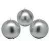 Zest Candle 3 In. Metallic Silver Ball Candles (6-Box)