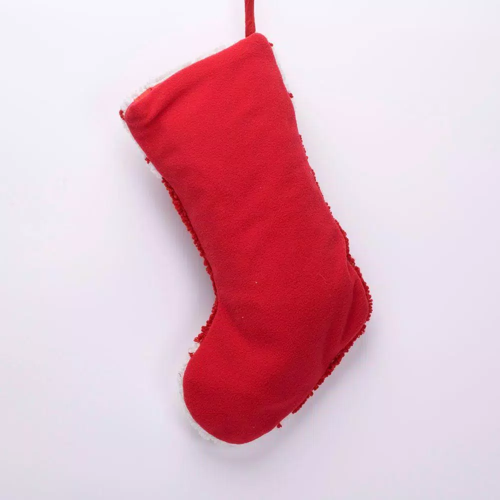 Glitzhome 19 In. Polyester/Acrylic Hooked Christmas Stocking With Christmas Tree 3 Glitzhome 19 In. Polyester/Acrylic Hooked Christmas Stocking With Christmas Tree - Image 3
