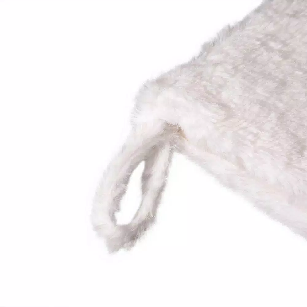 Glitzhome 21 In. H Polyester White Plush Stocking With Snowflake Christmas 4 Glitzhome 21 In. H Polyester White Plush Stocking With Snowflake Christmas - Image 4