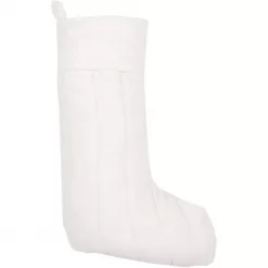 VHC Brands 20 In. Cotton Ivory Velvet Holiday Traditional Christmas Decor Stocking