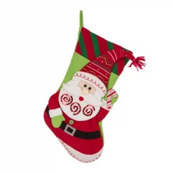 Glitzhome 21 In. L 3D Felt Christmas Stocking – Santa