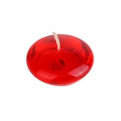 Zest Candle 3 In. Clear Red Gel Floating Candles (6-Box)
