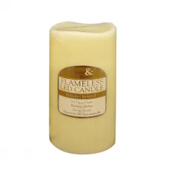 Brite Star 3 In. X 6 In. Flameless LED Candle Solid Ivory Vanilla Scented