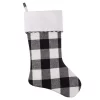 Haute Decor HangRight 18.7 In. Black And White Polyester Buffalo Check Stocking