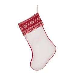 Glitzhome 21 In. L White Fleece Christmas Stocking – Merry Christmas -Indoor-Christmas-Decorations Sales unnamed file 780