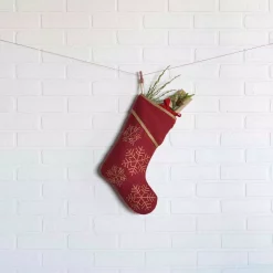 VHC Brands 15 In. Cotton/Nylon Revelry Brick Red Traditional Christmas Decor Stocking 5 VHC Brands 15 In. Cotton/Nylon Revelry Brick Red Traditional Christmas Decor Stocking -Indoor-Christmas-Decorations Sales unnamed file 793