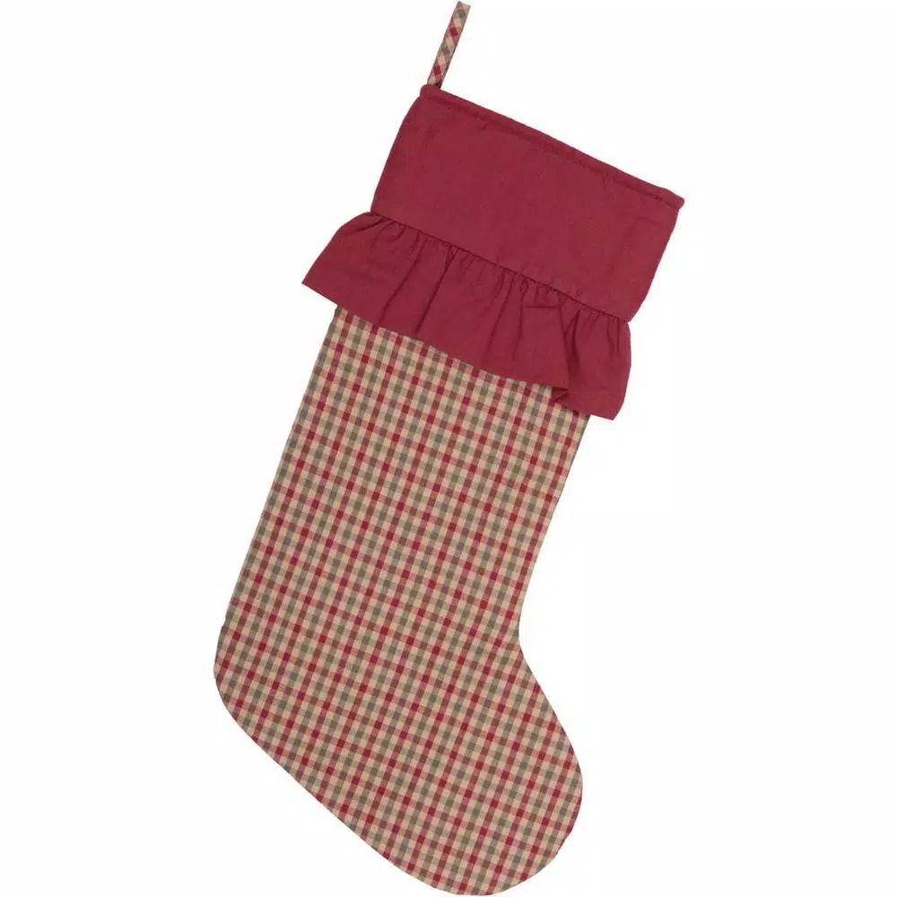 VHC Brands 20 In. Jonathan Plaid Natural Tan Traditional Christmas Decor Stocking 1 VHC Brands 20 In. Jonathan Plaid Natural Tan Traditional Christmas Decor Stocking