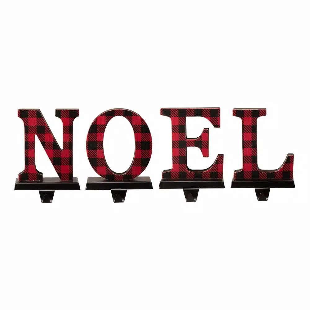 Glitzhome Wooden/Metal NOEL Christmas Stocking Holder (Set Of 4) 1 Glitzhome Wooden/Metal NOEL Christmas Stocking Holder (Set Of 4)