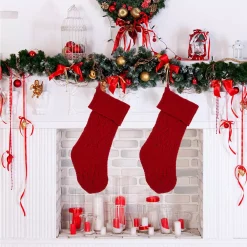 Glitzhome 22 In. Knitted Polyester Red Christmas Decoration Stocking (2-Pack) 13 Glitzhome 22 In. Knitted Polyester Red Christmas Decoration Stocking (2-Pack) -Indoor-Christmas-Decorations Sales unnamed file 839