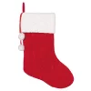 Amscan 18 In. Fabric Cable Knit Deluxe Christmas Stockings (2-Pack)