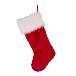 Glitzhome 21 In. H Polyester Velvet Christmas Stocking With Plush Cuff- Good Dog (2-Pack) -Indoor-Christmas-Decorations Sales unnamed file 859