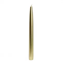 Zest Candle 10 In. Metallic Gold Taper Candles (12-Set)