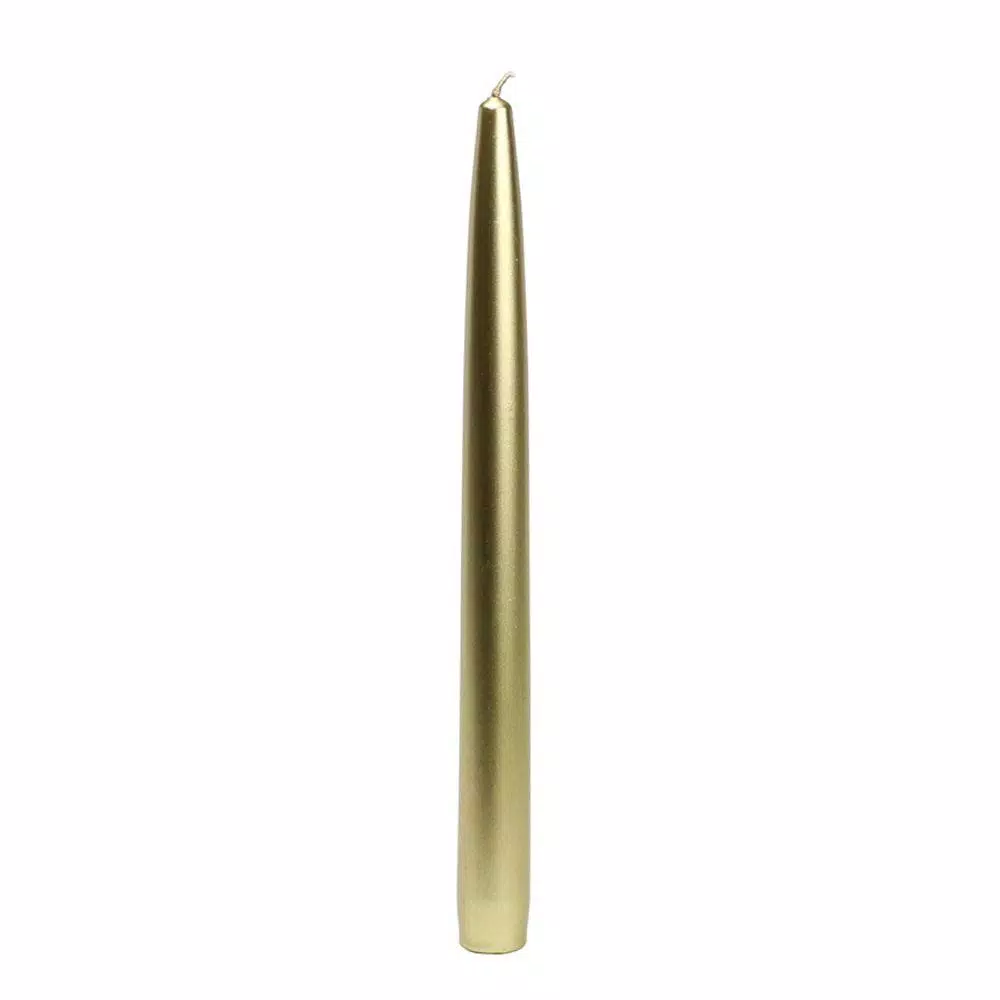 Zest Candle 10 In. Metallic Gold Taper Candles (12-Set) 1 Zest Candle 10 In. Metallic Gold Taper Candles (12-Set)