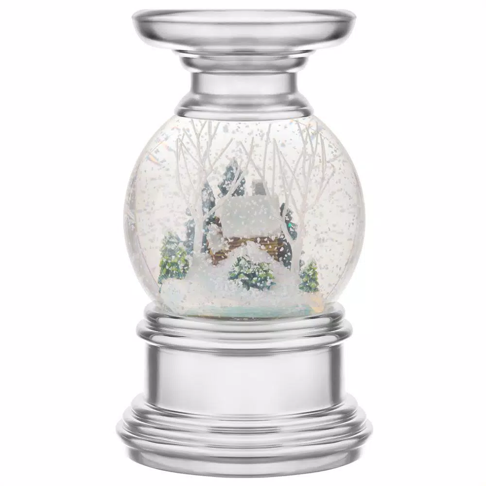 Haute Decor 7.5 In. Log Cabin Snowburst Animated Snow Globe Candleholder Log Cabin 1 Haute Decor 7.5 In. Log Cabin Snowburst Animated Snow Globe Candleholder Log Cabin