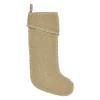 VHC Brands 20 In. Cotton Natural Nowell Farmhouse Christmas Decor Stocking
