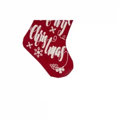 Glitzhome 21 In. H Fabric Stocking, In. Merry Christmas In -Indoor-Christmas-Decorations Sales unnamed file 929