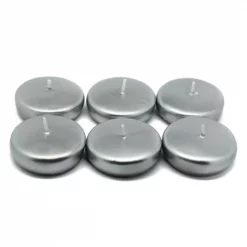 Zest Candle 2.25 In. Metallic Silver Floating Candles (24-Box)