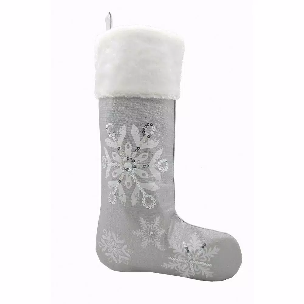 Manor Luxe 20 In. Glistening Snow Christmas Stocking 1 Manor Luxe 20 In. Glistening Snow Christmas Stocking