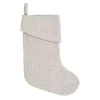 VHC Brands 15 In. Cotton/Metallic Thread Creme Nowell Farmhouse Christmas Decor Stocking